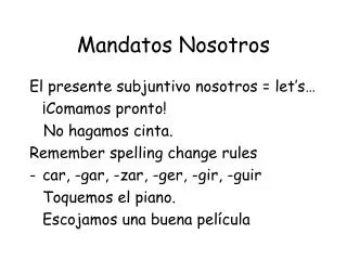 Mandatos Nosotros