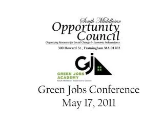 Green Jobs Conference May 17, 2011