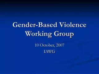 Gender-Based Violence Working Group