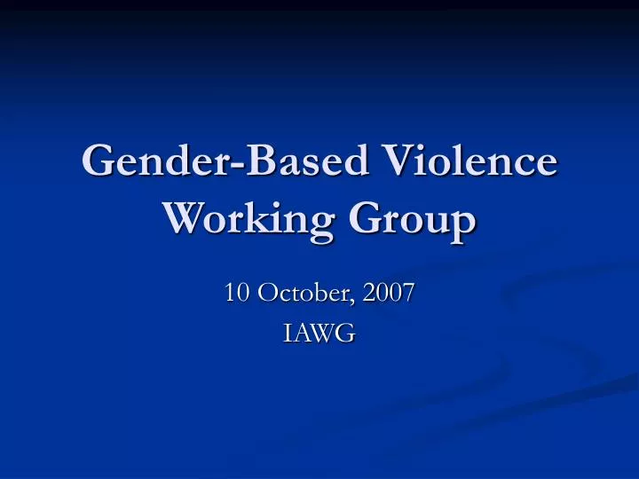 gender based violence working group