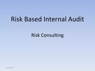 Risk Based Internal Audit Risk Consulting
