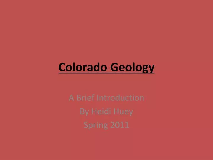 colorado geology