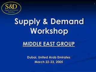 Supply &amp; Demand Workshop