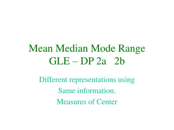 mean median mode range gle dp 2a 2b
