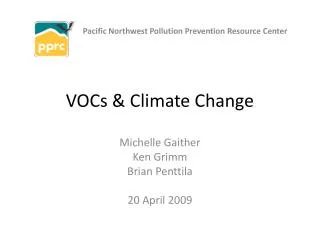 VOCs &amp; Climate Change