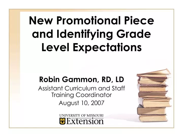 new promotional piece and identifying grade level expectations