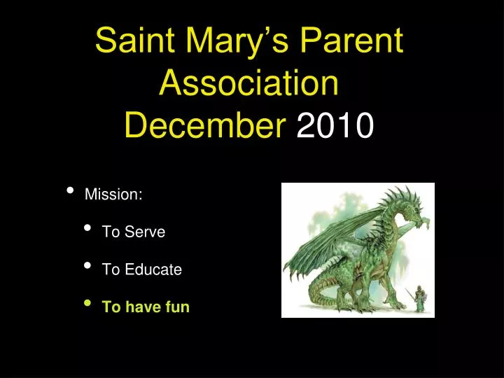 saint mary s parent association december 2010