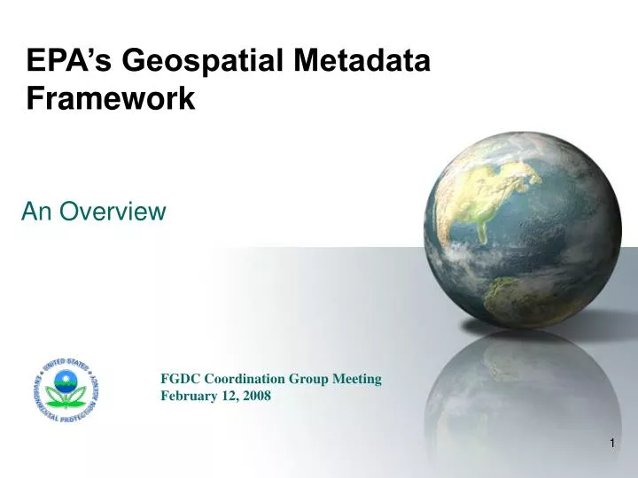 epa s geospatial metadata framework