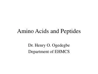 Amino Acids and Peptides