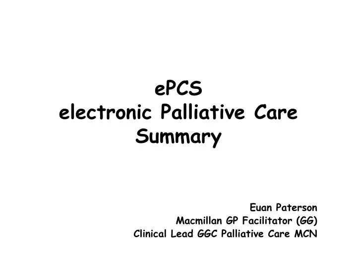 epcs electronic palliative care summary