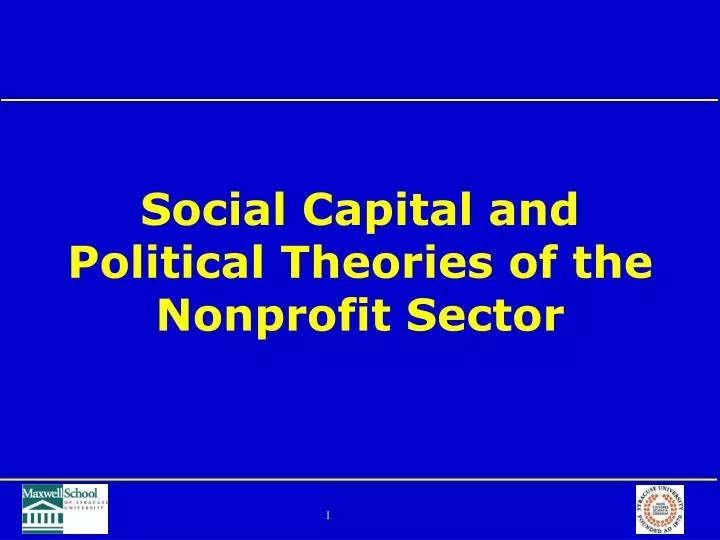 social capital and political theories of the nonprofit sector
