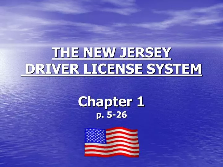 the new jersey driver license system chapter 1 p 5 26