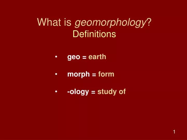 what is geomorphology definitions