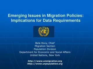 Emerging Issues in Migration Policies: Implications for Data Requirements