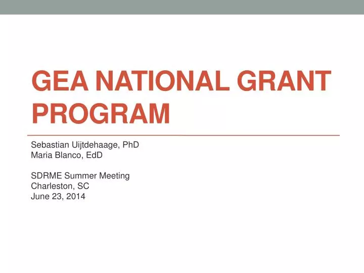 gea national grant program
