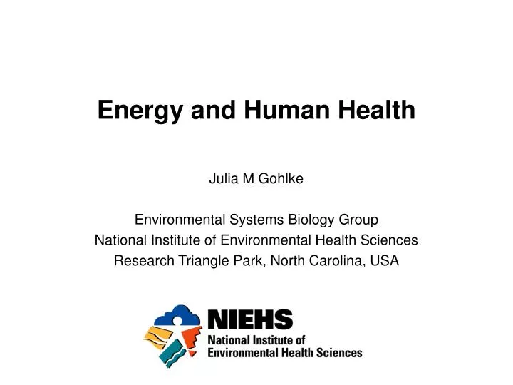 energy and human health