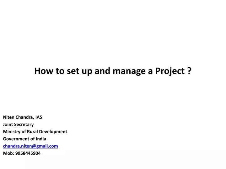 how to set up and manage a project