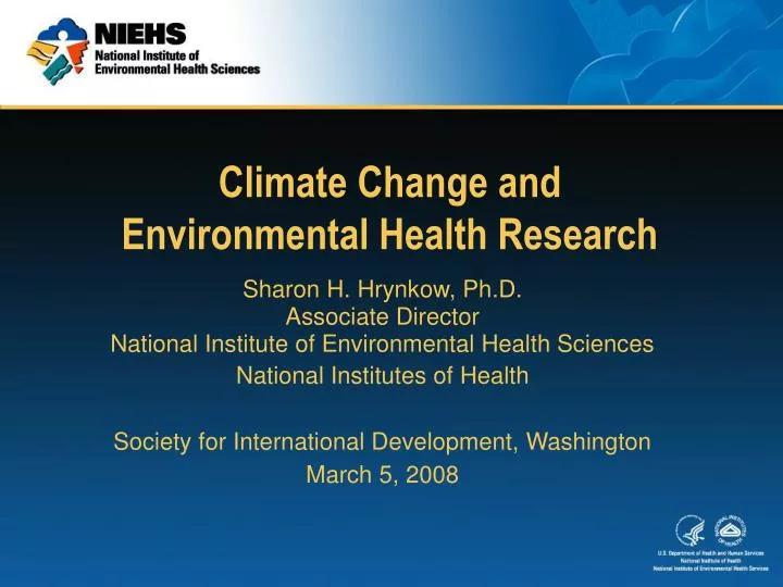 climate change and environmental health research