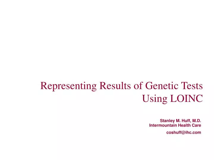 representing results of genetic tests using loinc
