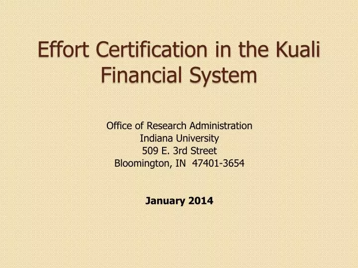 effort certification in the kuali financial system