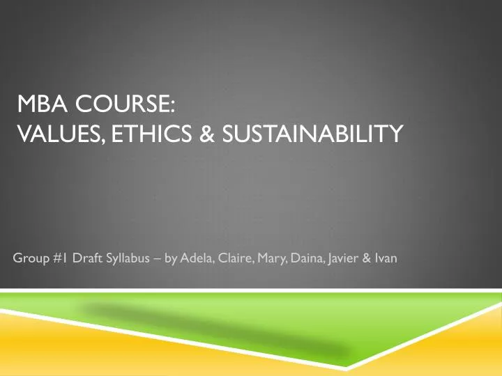 mba course values ethics sustainability