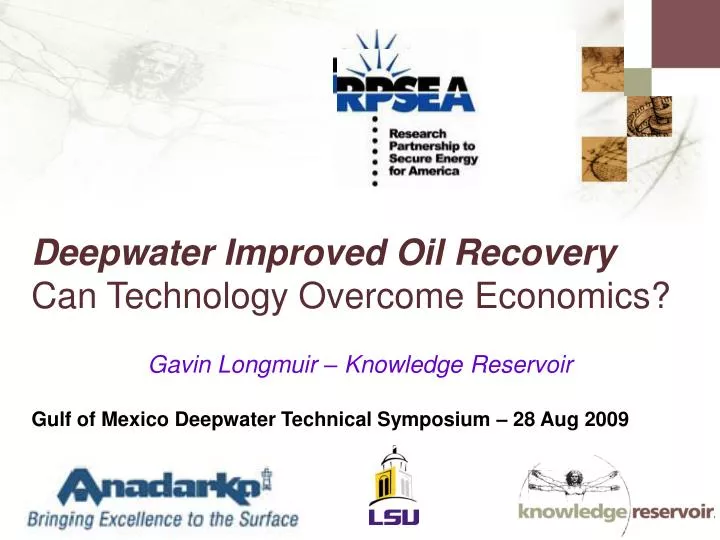 deepwater improved oil recovery can technology overcome economics