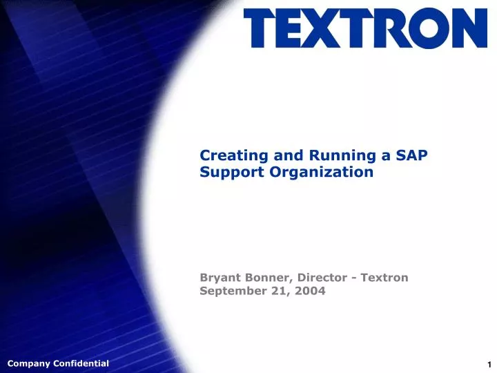 creating and running a sap support organization