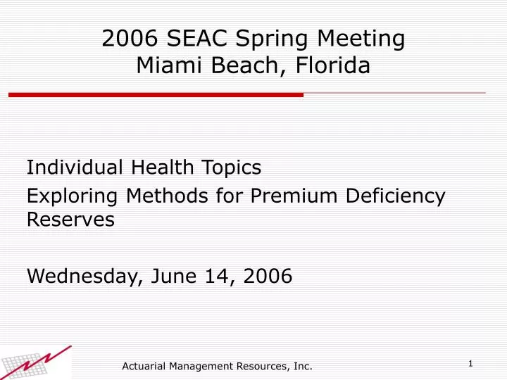 2006 seac spring meeting miami beach florida