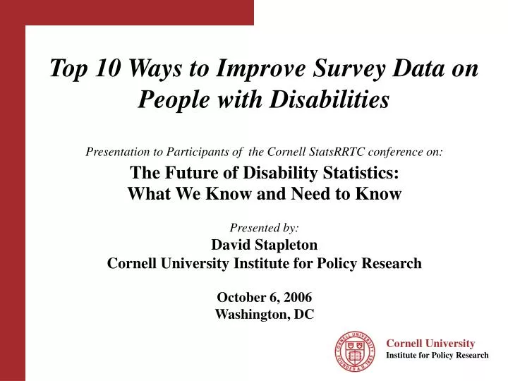 top 10 ways to improve survey data on people with disabilities