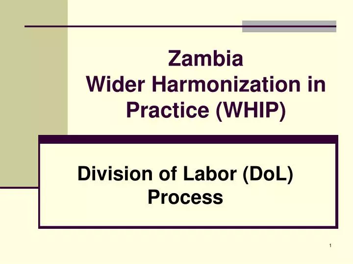 zambia wider harmonization in practice whip