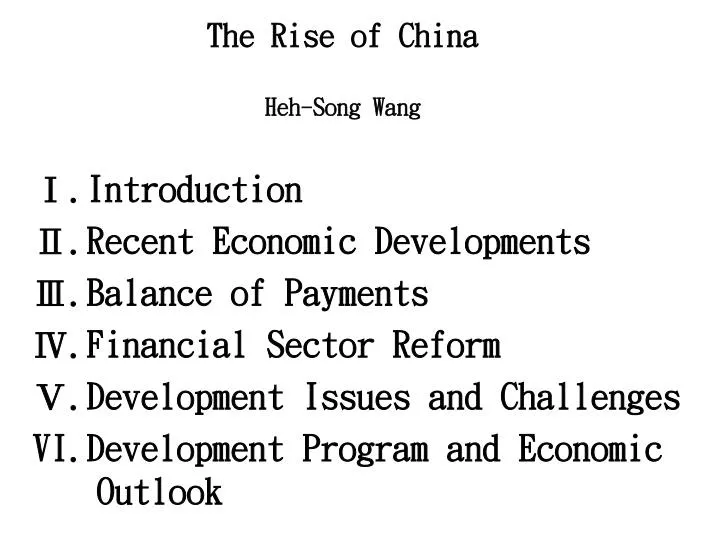 the rise of china heh song wang