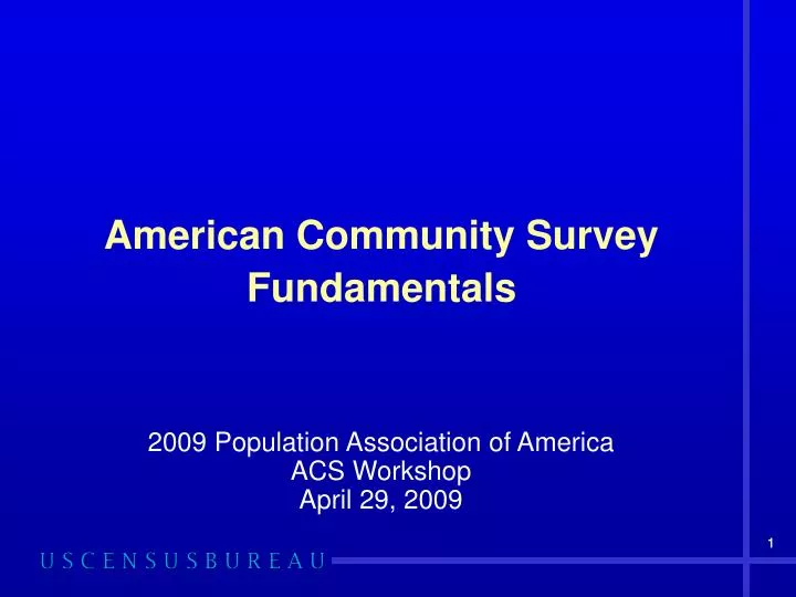 american community survey fundamentals