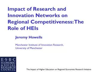Impact of Research and Innovation Networks on Regional Competitiveness: The Role of HEIs