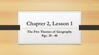 Chapter 2, Lesson 1