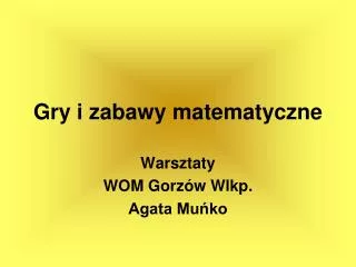 gry i zabawy matematyczne