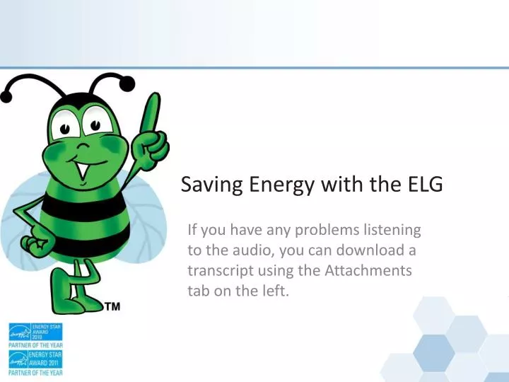 saving energy with the elg