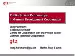 Public-Private Partnerships in German Development Cooperation - slide 1