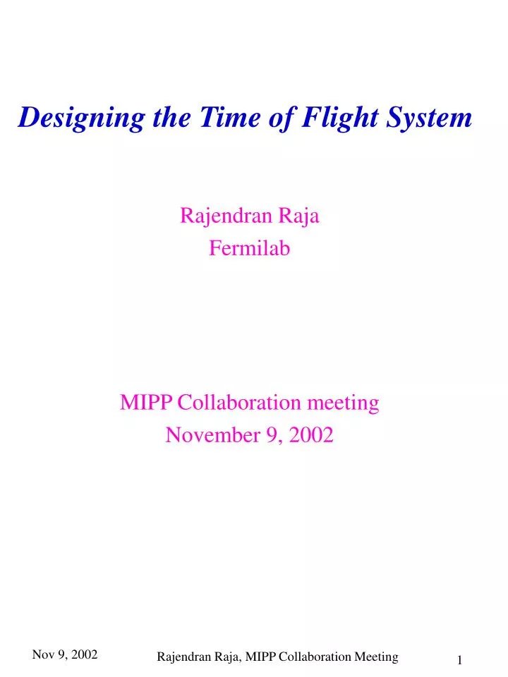 designing the time of flight system