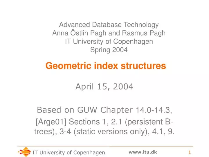 geometric index structures