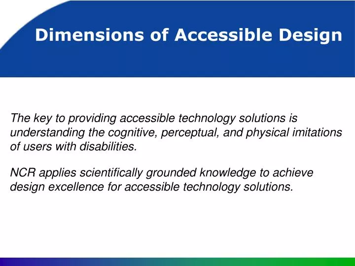 dimensions of accessible design