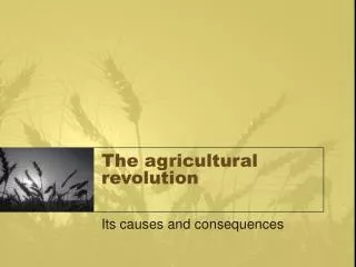 The agricultural revolution