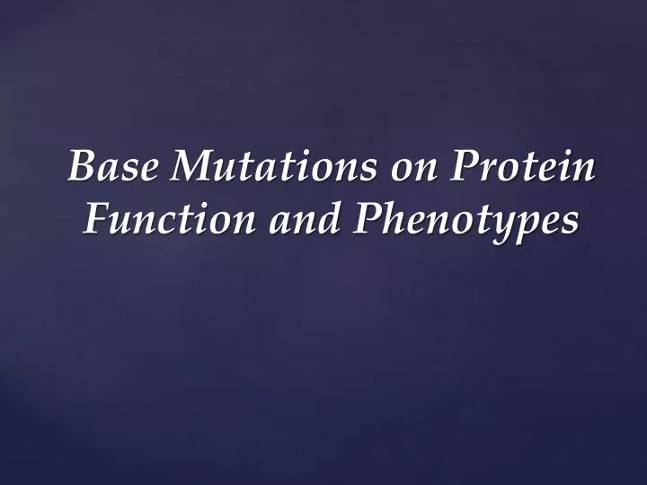 base mutations on protein function and phenotypes