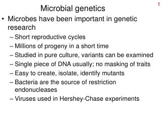 Microbial genetics