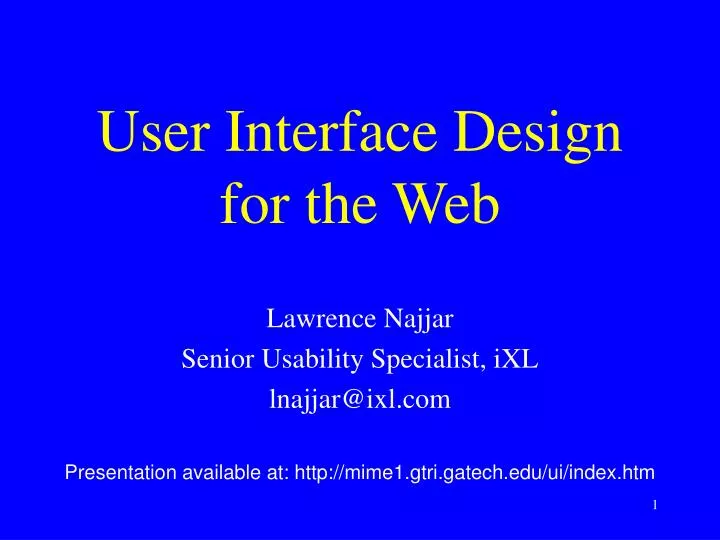 user interface design for the web