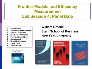 Frontier Models and Efficiency Measurement Lab Session 4: Panel Data