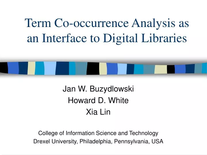 term co occurrence analysis as an interface to digital libraries