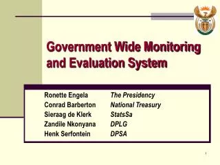 government wide monitoring and evaluation system