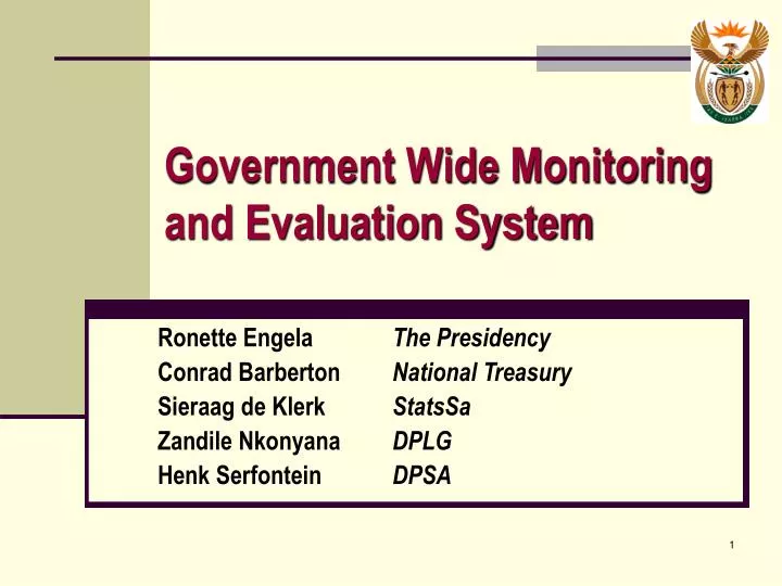 government wide monitoring and evaluation system