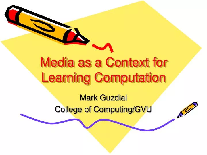 media as a context for learning computation