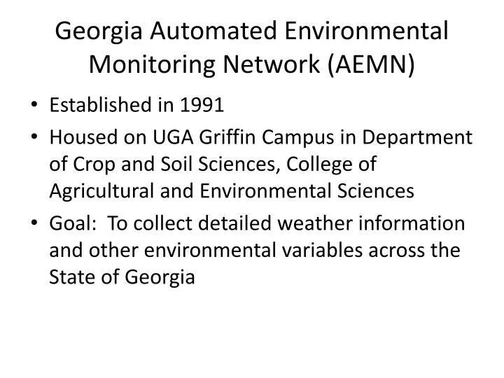georgia automated environmental monitoring network aemn